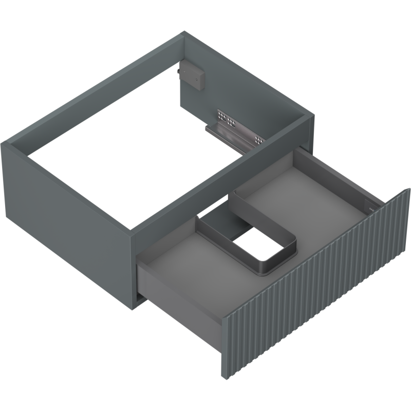 Mexen Rivel bathroom cabinet under sink 60 cm, 1 drawer, fluted, matte graphite - 91A20-06023-1-BF66