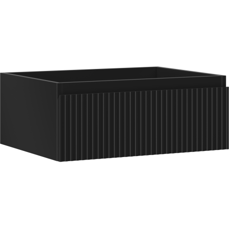 Mexen Rivel bathroom cabinet for sink 60 cm, 1 drawer, grooved, black matte - 91A20-06023-1-BF71