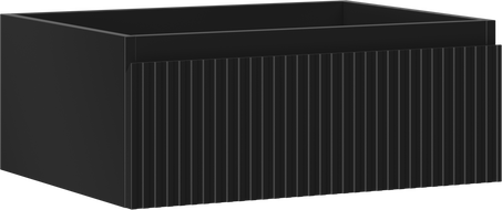 Mexen Rivel bathroom cabinet for sink 60 cm, 1 drawer, grooved, black matte - 91A20-06023-1-BF71