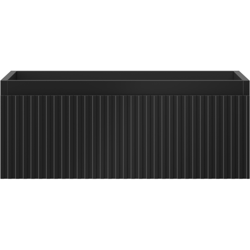 Mexen Rivel bathroom cabinet for washbasin 60 cm, 1 drawer, grooved, black matte - 91A20-06023-1-BF71