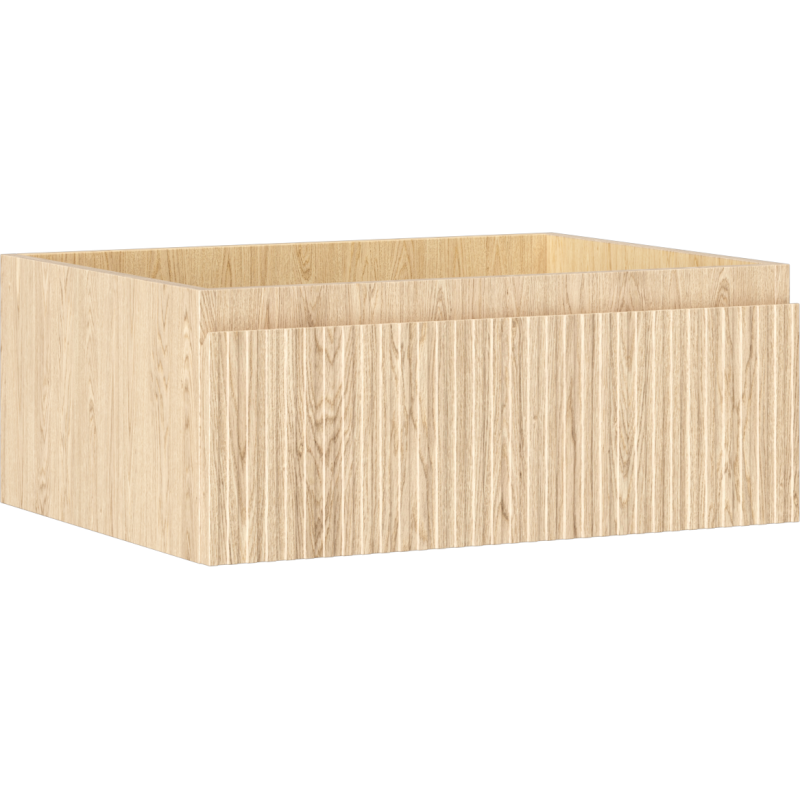 Mexen Rivel 60 cm Bathroom Vanity Cabinet, 1 Drawer, Ribbed, Oak - 91A20-06023-1-BF81