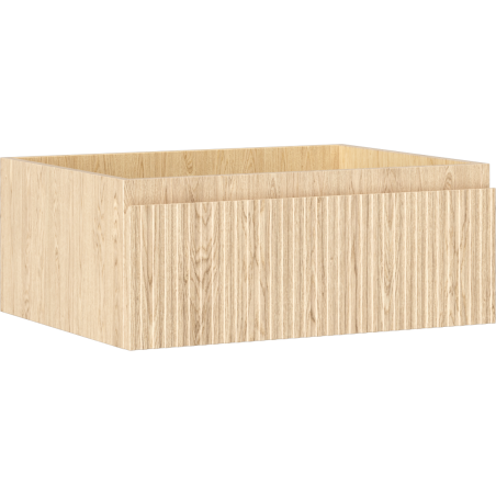 Mexen Rivel 60 cm Bathroom Vanity Cabinet, 1 Drawer, Ribbed, Oak - 91A20-06023-1-BF81
