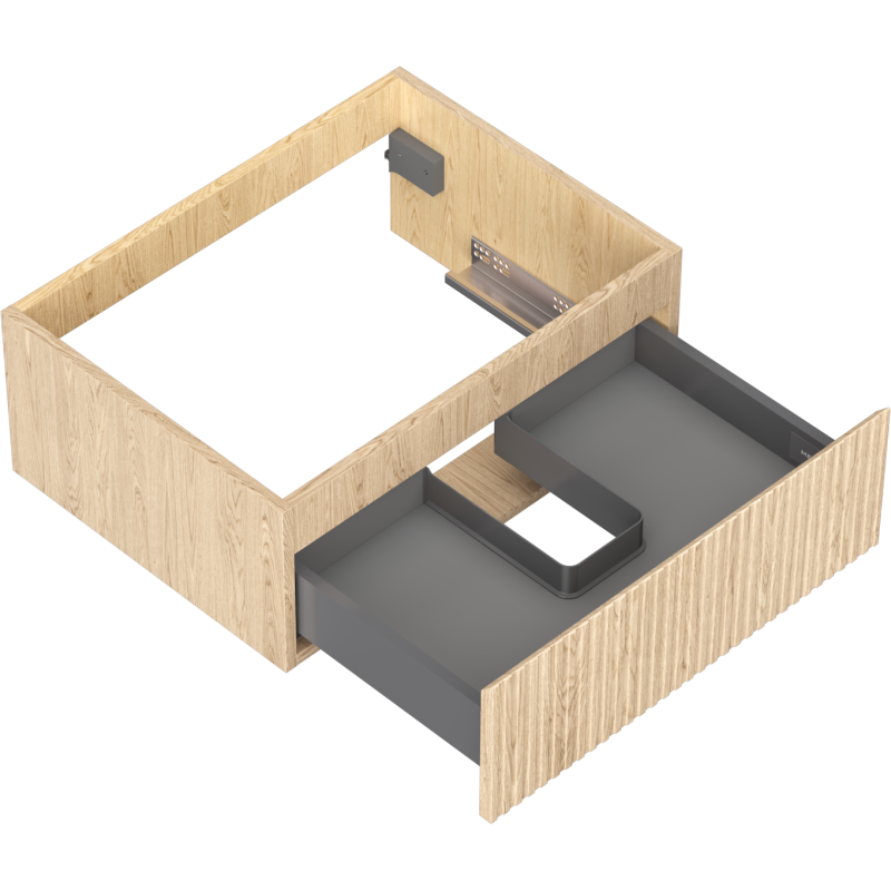 Mexen Rivel bathroom cabinet under sink 60 cm, 1 drawer, grooved, oak - 91A20-06023-1-BF81