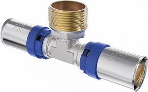 Mexen PEX-P press fitting, crimped PEX 20 x 3/4 M x 20 - W97133-2034M20-00