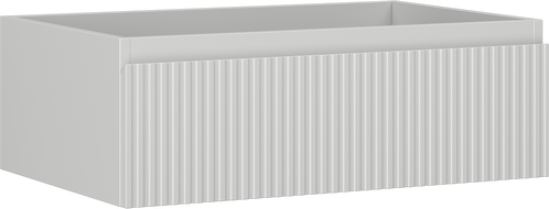 Mexen Rivel 70 cm Bathroom Cabinet, 1 Drawer, Fluted, Matte Grey - 91A20-07023-1-BF62