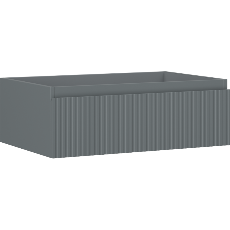 Mexen Rivel bathroom cabinet for washbasin 70 cm, 1 drawer, fluted, matte graphite - 91A20-07023-1-BF66