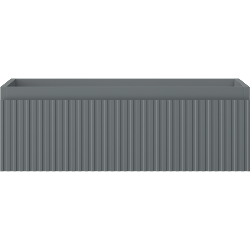 Mexen Rivel bathroom cabinet for washbasin 70 cm, 1 drawer, fluted, matte graphite - 91A20-07023-1-BF66