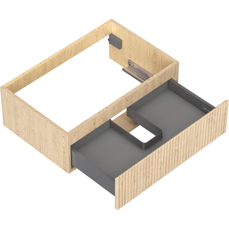 Mexen Rivel bathroom cabinet 70 cm, 1 drawer, ribbed, oak - 91A20-07023-1-BF81