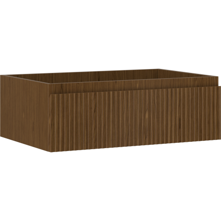 Mexen Rivel bathroom cabinet under sink 70 cm, 1 drawer, grooved, walnut - 91A20-07023-1-BF86