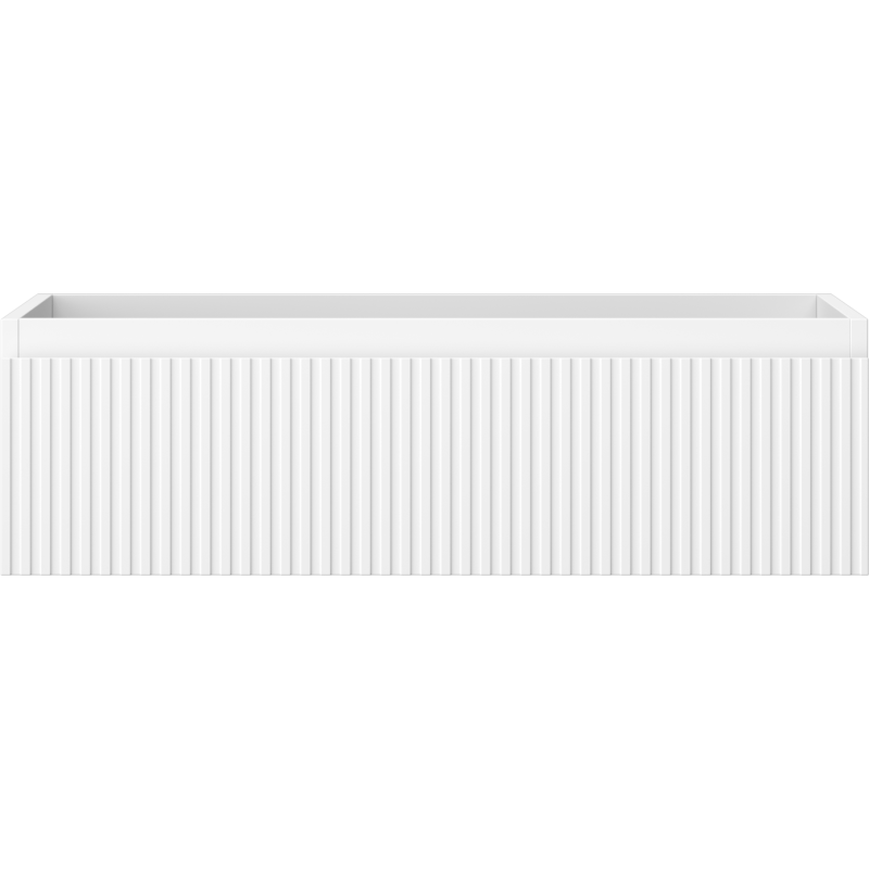 Mexen Rivel bathroom cabinet for washbasin 80 cm, 1 drawer, grooved, white matte - 91A20-08023-1-BF01