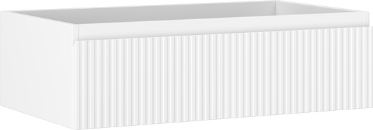Mexen Rivel bathroom cabinet for washbasin 80 cm, 1 drawer, grooved, white matte - 91A20-08023-1-BF01