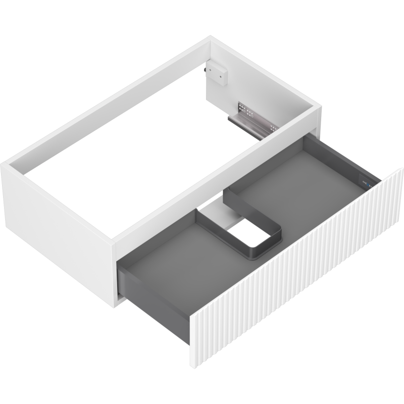 Mexen Rivel bathroom cabinet for washbasin 80 cm, 1 drawer, grooved, white matte - 91A20-08023-1-BF01