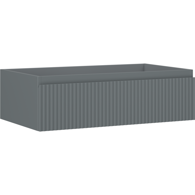 Mexen Rivel bathroom cabinet for washbasin 80 cm, 1 drawer, grooved, matte graphite - 91A20-08023-1-BF66