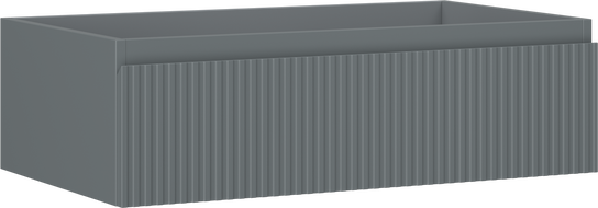 Mexen Rivel bathroom vanity cabinet 80 cm, 1 drawer, grooved, matte graphite - 91A20-08023-1-BF66