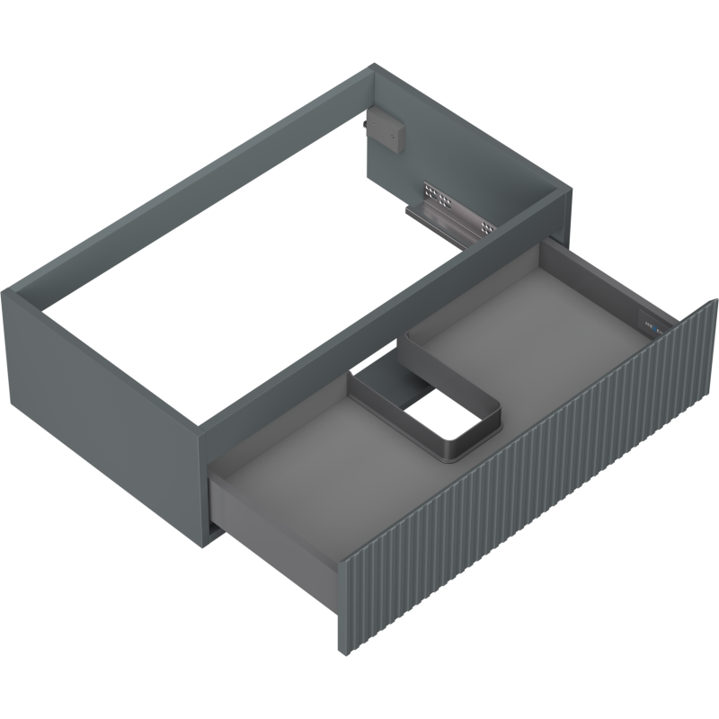 Mexen Rivel bathroom cabinet for washbasin 80 cm, 1 drawer, grooved, matte graphite - 91A20-08023-1-BF66