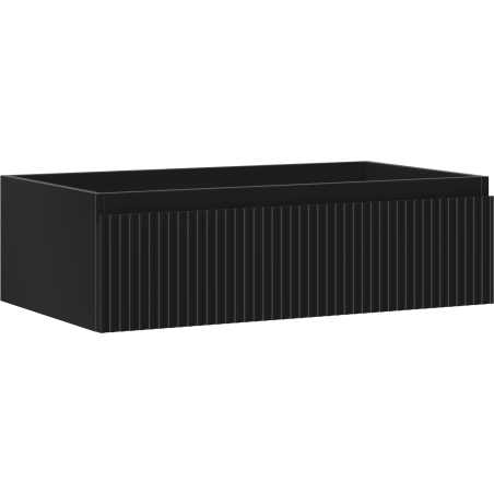 Mexen Rivel bathroom cabinet under sink 80 cm, 1 drawer, fluted, black matte - 91A20-08023-1-BF71