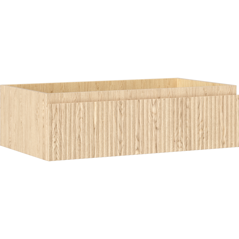 Mexen Rivel bathroom cabinet under-sink 80 cm, 1 drawer, fluted, oak - 91A20-08023-1-BF81