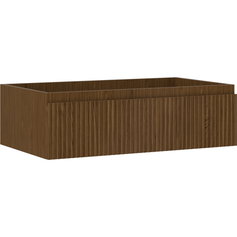 Mexen Rivel bathroom cabinet for washbasin 80 cm, 1 drawer, grooved, walnut - 91A20-08023-1-BF86