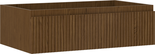 Mexen Rivel bathroom cabinet under sink 80 cm, 1 drawer, grooved, walnut - 91A20-08023-1-BF86