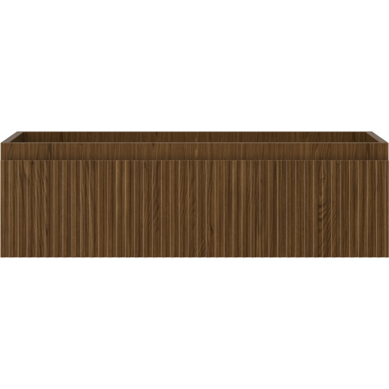 Mexen Rivel bathroom cabinet for washbasin 80 cm, 1 drawer, grooved, walnut - 91A20-08023-1-BF86