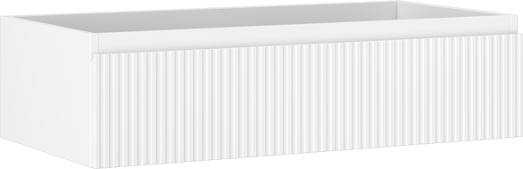 Mexen Rivel bathroom cabinet under sink 90 cm, 1 drawer, fluted, matte white - 91A20-09023-1-BF01