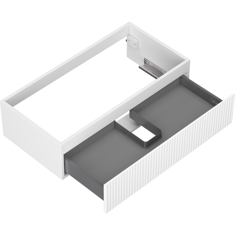 Mexen Rivel bathroom cabinet under sink 90 cm, 1 drawer, grooved, white matte - 91A20-09023-1-BF01