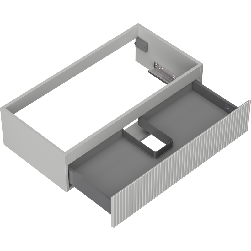 Mexen Rivel bathroom cabinet for washbasin 90 cm, 1 drawer, grooved, matte grey - 91A20-09023-1-BF62