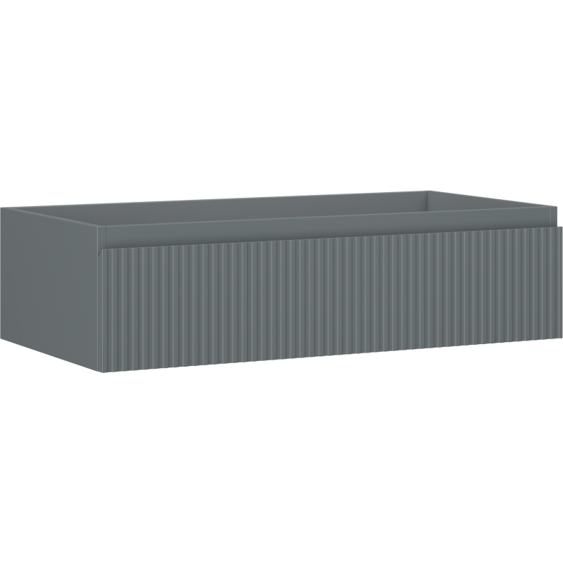 Mexen Rivel bathroom cabinet under-sink 90 cm, 1 drawer, fluted, matte graphite - 91A20-09023-1-BF66