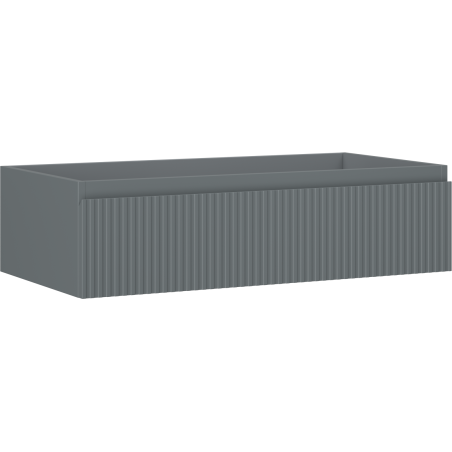 Mexen Rivel bathroom cabinet under-sink 90 cm, 1 drawer, fluted, matte graphite - 91A20-09023-1-BF66