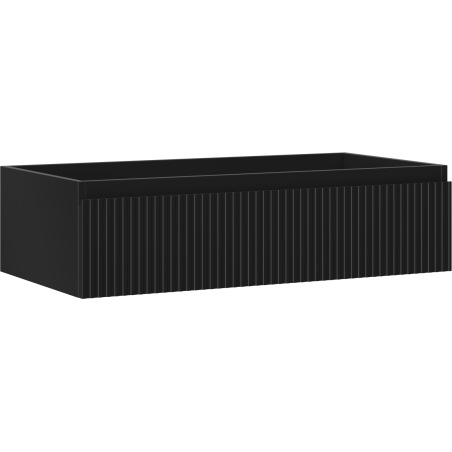 Mexen Rivel bathroom cabinet under-sink 90 cm, 1 drawer, fluted, black matte - 91A20-09023-1-BF71