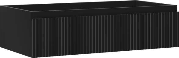 Mexen Rivel bathroom cabinet under-sink 90 cm, 1 drawer, fluted, black matte - 91A20-09023-1-BF71