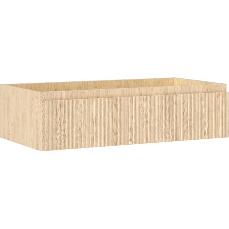 Mexen Rivel bathroom vanity unit 90 cm, 1 drawer, grooved, oak - 91A20-09023-1-BF81