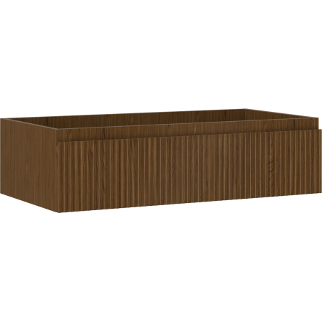 Mexen Rivel bathroom cabinet 90 cm, 1 drawer, ribbed, walnut - 91A20-09023-1-BF86