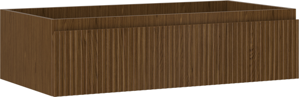 Mexen Rivel bathroom cabinet 90 cm, 1 drawer, ribbed, walnut - 91A20-09023-1-BF86