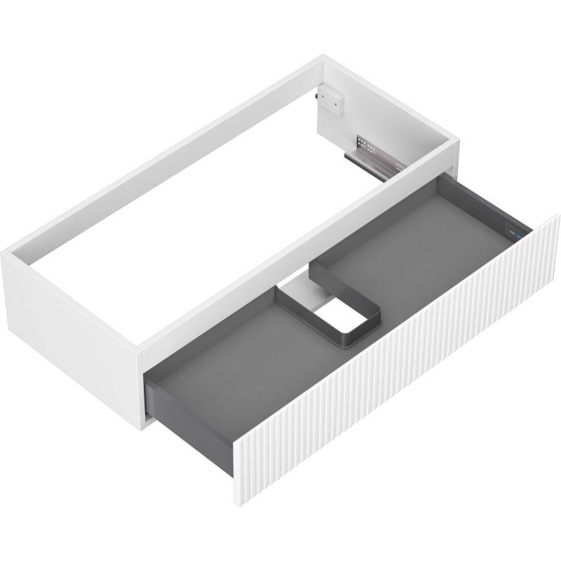 Mexen Rivel bathroom cabinet for washbasin 100 cm, 1 drawer, fluted, white matte - 91A20-10023-1-BF01