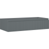 Mexen Rivel 100 cm Bathroom Cabinet, 1 Drawer, Grooved, Matte Graphite - 91A20-10023-1-BF66