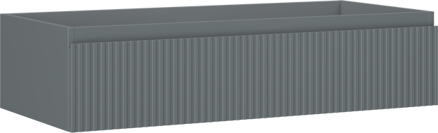 Mexen Rivel 100 cm Bathroom Cabinet, 1 Drawer, Grooved, Matte Graphite - 91A20-10023-1-BF66