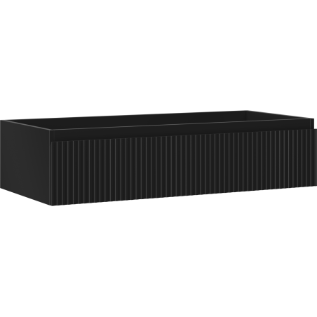 Mexen Rivel bathroom cabinet under sink 100 cm, 1 drawer, grooved, black matte - 91A20-10023-1-BF71
