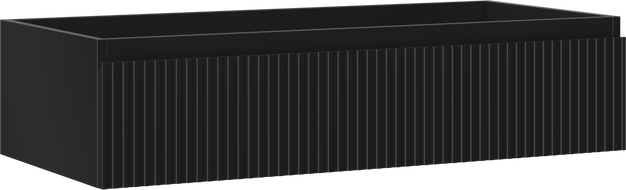 Mexen Rivel bathroom cabinet under sink 100 cm, 1 drawer, grooved, black matte - 91A20-10023-1-BF71