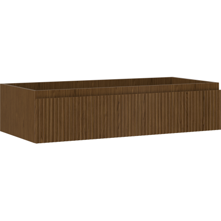 Mexen Rivel bathroom cabinet under-sink 100 cm, 1 drawer, fluted, walnut - 91A20-10023-1-BF86