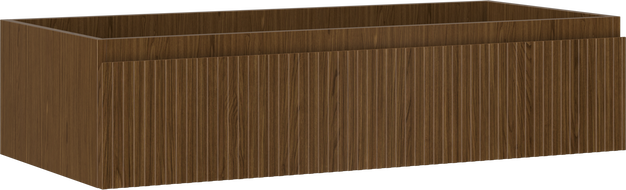 Mexen Rivel bathroom cabinet for washbasin 100 cm, 1 drawer, grooved, walnut - 91A20-10023-1-BF86