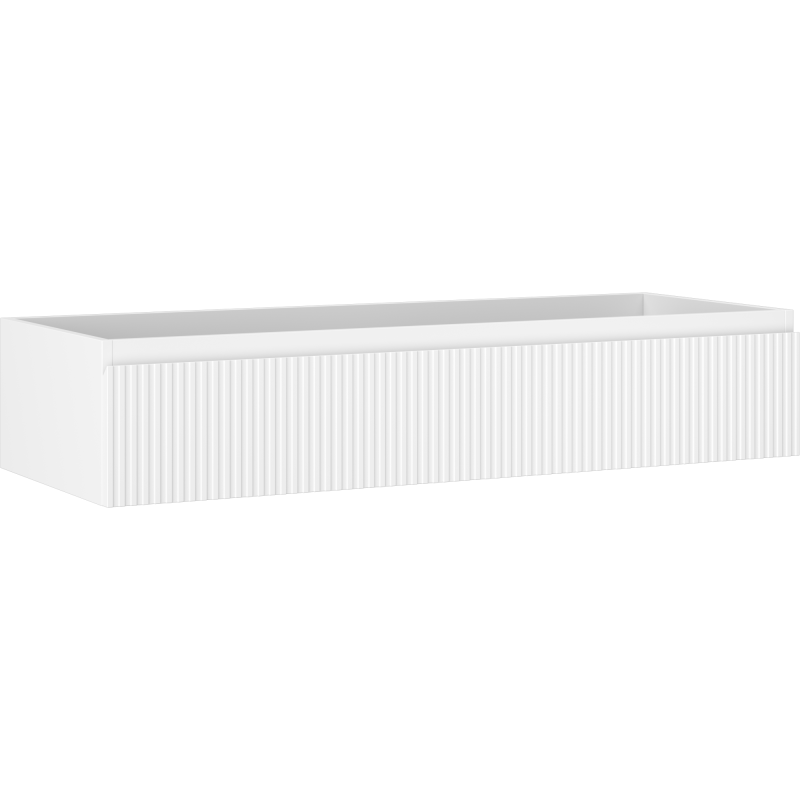 Mexen Rivel bathroom cabinet for washbasin 120 cm, 1 drawer, grooved, white matte - 91A20-12023-1-BF01