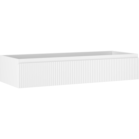 Mexen Rivel bathroom cabinet for washbasin 120 cm, 1 drawer, fluted, white matte - 91A20-12023-1-BF01