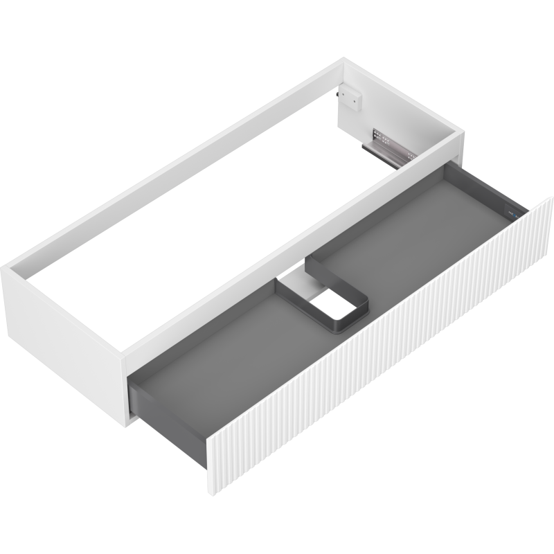Mexen Rivel bathroom cabinet for washbasin 120 cm, 1 drawer, fluted, white matte - 91A20-12023-1-BF01