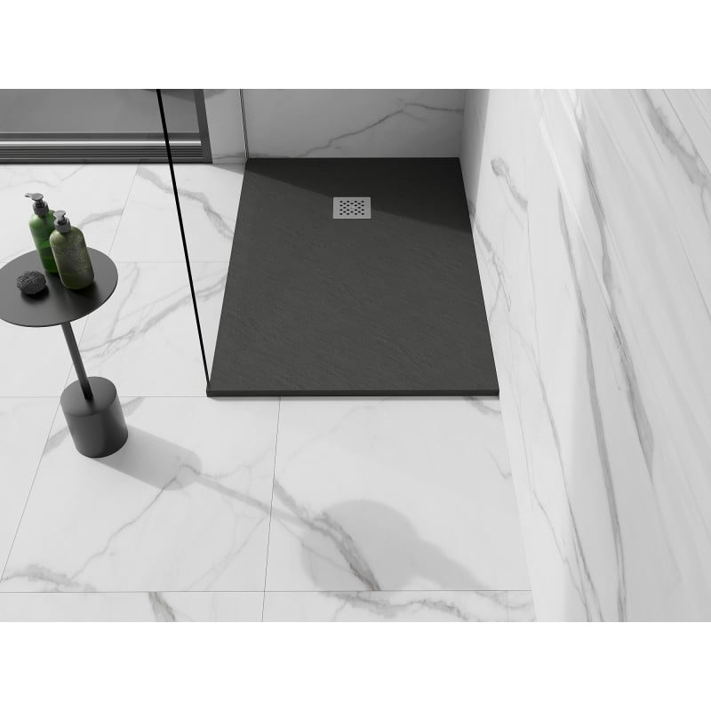 Mexen Stone+ composite rectangular shower tray 140 x 80 cm, anthracite - 44718014