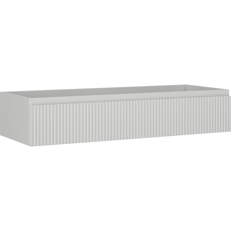 Mexen Rivel bathroom cabinet for under the sink 120 cm, 1 drawer, fluted, matte gray - 91A20-12023-1-BF62