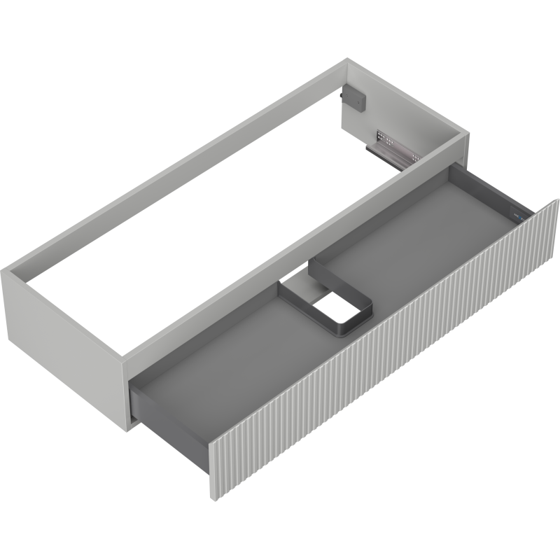 Mexen Rivel bathroom cabinet under sink 120 cm, 1 drawer, fluted, matte grey - 91A20-12023-1-BF62