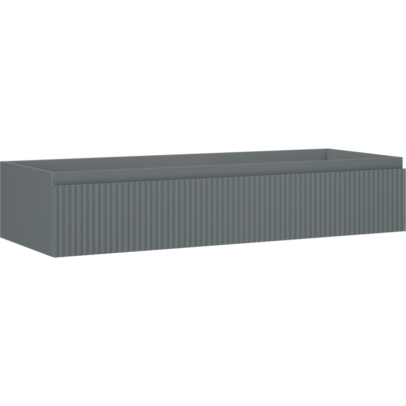 Mexen Rivel bathroom cabinet for washbasin 120 cm, 1 drawer, fluted, gray matte - 91A20-12023-1-BF66