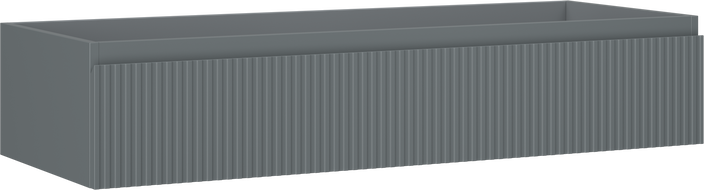 Mexen Rivel bathroom cabinet for washbasin 120 cm, 1 drawer, fluted, gray matte - 91A20-12023-1-BF66