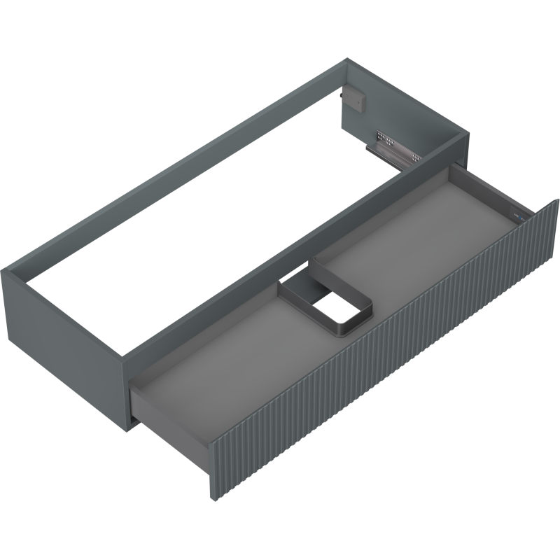 Mexen Rivel bathroom cabinet under sink 120 cm, 1 drawer, grooved, matte grey - 91A20-12023-1-BF66